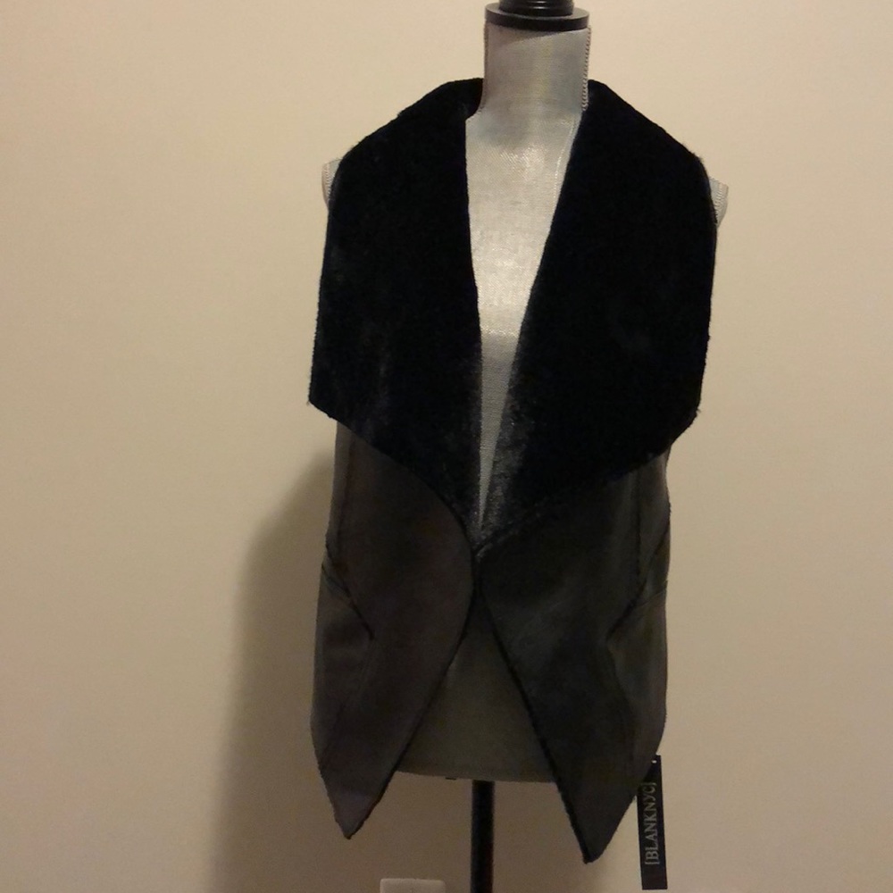 blank NYC faux fur/leather vest